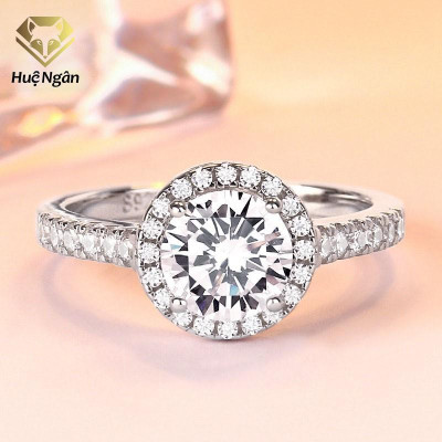 Nhẫn bạc Ý 925 Huệ Ngân - 4 chấu đính đá 7li RR1681