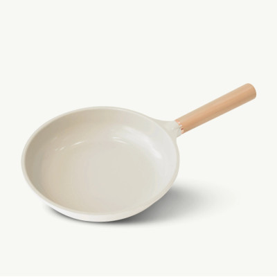 Chảo chiên chống dính phủ gốm Hàn Quốc size 24cm cán gỗ đáy từ