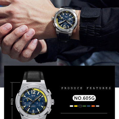 Đồng Hồ Nam I&W Carnival 605G1 Chính Hãng Full Box Chống Nước Kính Chống Xước Dây Da Cao Cấp BH24T (Máy Pin-Quartz)