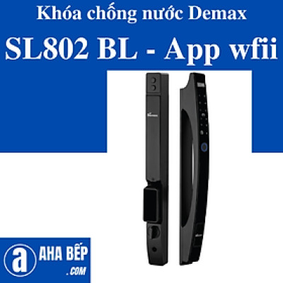 Khóa cửa chống nước Demax SL802 BL - Wifi App. Hàng Chính Hãng