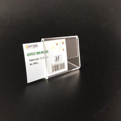 Kệ mica 1 mặt Enter F06-L 50x35mm A9 ngang, Kệ menu chữ L, Khung thông tin sản phẩm, Khung bảng giá, Kệ trưng bày để bàn