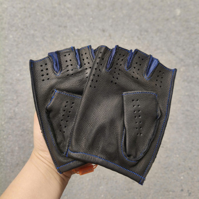 Găng tay nam hở ngón da cừu cao cấp BHYST79 Bao da phượt. Da thật nguyên tấm, Thoải mái lái xe