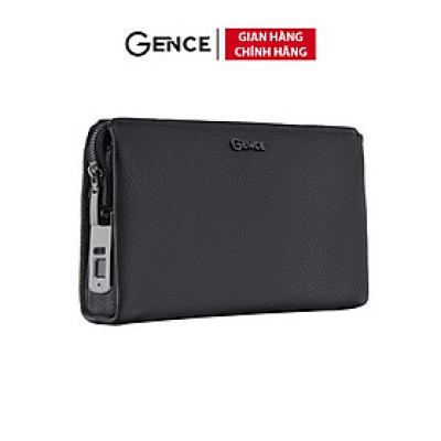 Ví Cầm Tay Clutch Nam Chính Hãng GENCE RB06 Da Bò Khóa Vân Tay Cao Cấp Màu Đen