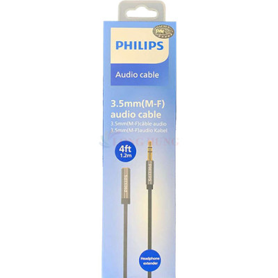 Cáp AV nối dài 3.5mm dây trơn Philips Audio Cable SWA4231 - Hàng chính hãng