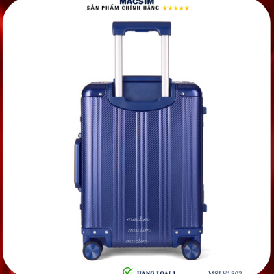 Vali hợp kim nhôm cao cấp Macsim MSLV1802 cỡ 20 inches màu xanh blue hàng loại 1