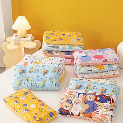 Gối cho bé bông gòn êm mềm Katina House, 30x50cm, vải cotton phối nhung thoáng khí thấm hút tốt