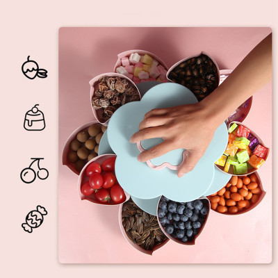 Khay Đựng Mứt Ngày Tết Hộp Bảo Quản Đồ Khô Xoay 2 Tầng Chính Hãng