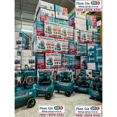 [chính hãƞg] Máy nén khí không dầu, tốc nhanh, siêu êm NAKAWA 50L - 5.0HP, 100% Dây đồng, Bảo hành 1 năm