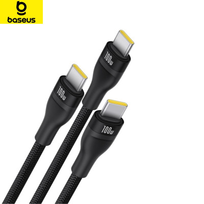 Cáp Baseus Flash Series 3  Sạc Nhanh 3in1 Đa Năng 100W ( Type-C to 3* Type-C ) dài 1.5M- Hàng Chính Hãng