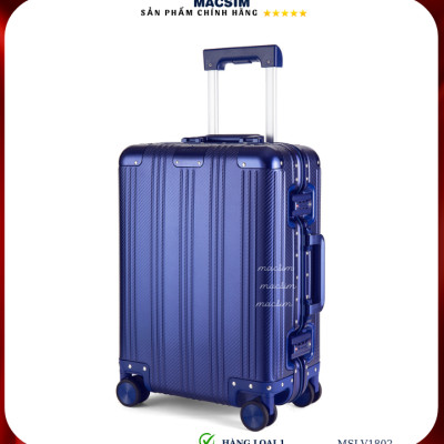 Vali hợp kim nhôm cao cấp Macsim MSLV1802 cỡ 20 inches màu xanh blue hàng loại 1