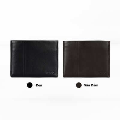 Ví nam da bò cầm tay chữ nhật hoạ tiết đường kẻ dọc IDIGO MW1 - 5059