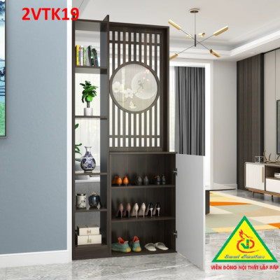 Tủ kệ trang trí kiêm vách ngăn phòng khách , nhà bếp 2VTK19 - Nội thất lắp ráp Viendong Adv