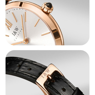 Đồng hồ nữ chính hãng IW CARNIVAL IW562L-1 Kính sapphire ,chống xước ,Chống nước 30m ,Bảo hành 24 tháng,Máy điện tử(Pin),dây da cao cấp, thiết kế đơn giản dễ đeo