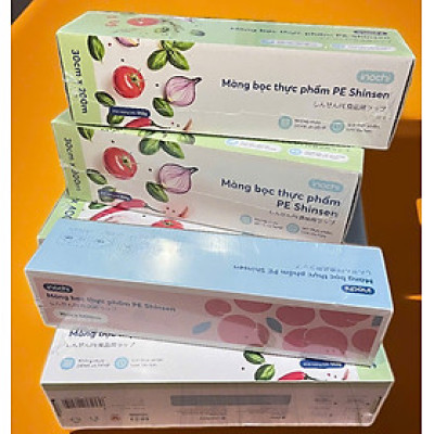Màng co bọc thực phẩm cao cấp - PE Shinsen Inochi - bảo quản thực phẩm tươi sạch nhiều size ( tặng kèm khăn lau đa năng)