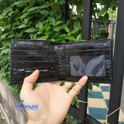  Bóp Ngang Gai Lưng Cá Sấu 2 Mặt Đan Viền Rất Đẹp VS2V01