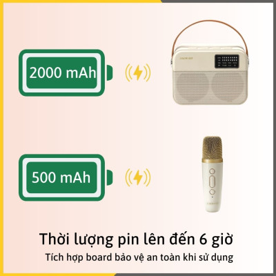 Bộ Loa Mic Karaoke Mini Bluetooth KSM01 – HÀNG CHÍNH HÃNG 