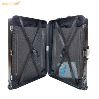 Vali du lịch cao cấp chất liệu hợp kim nhôm nguyên khối MS1307 nhãn hiệu Macsim màu đen cỡ 28inches