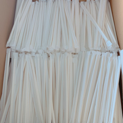  2000 ống hút giấy cao cấp Clean Paper Straw có bọc giấy- take away màu trắng (6mm x 197mm)