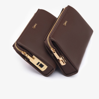 Ví Cầm Tay Nam Chính Hãng GENCE RB12 Da Bò Khóa Vân Tay Khóa Số Cao Cấp Màu Đen