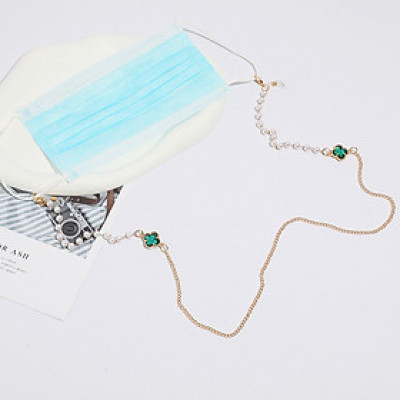 Dây đeo kính cỏ bốn lá và ngọc trai độc đáo sáng tạo dây giữ khẩu trang đeo airpod dây đeo cổ