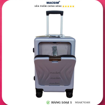 Vali cao cấp Macsim Aksen hàng loại 1 MSAK7034H cỡ 20 inch - màu ghi
