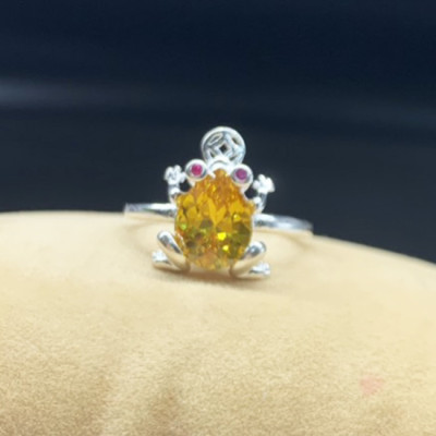 Nhẫn bạc nữ trang sức bạc Ý S925 Bạc Xinh Huệ Ngân - Cóc Thần Tài RR1250