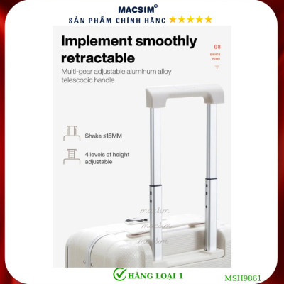 Vali cao cấp Macsim Hanke MSH9861 size 20 inch hàng loại 1 màu đen-màu trắng