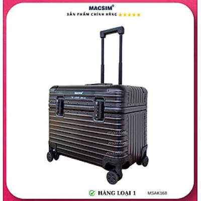 Vali hợp kim nhôm nguyên khối cao cấp Macsim Aksen hàng loại 1 MSAK168 Nhãn hiệu Macsim cao cấp cỡ 17 inches màu đen
