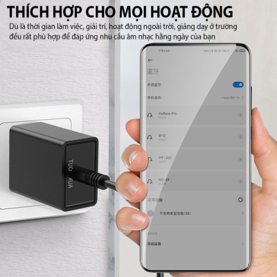 Hàng Chính Hãng - Bộ Thu Bluetooth D60-JA Bluetooth 5.0 Phạm Vi Kết Nối 15m Đa Dạng Kết Nối 3.5mm Chế Độ Chuyển Đổi Linh Hoat RX TX Đàm Thoại Rảnh Tay Âm Thanh Hi-Fi Hỗ Trợ Đa Định Dạng MP3 WMA AAC Pin Trâu 8 Tiếng Nhỏ Gọn Dễ Sử Dụng Đa Mục Đích - ROGTZ