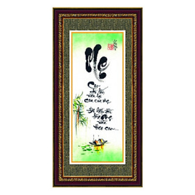 Tranh thư pháp Tình mẹ treo tường Thế Giới Tranh Đẹp TPT-30x60-2