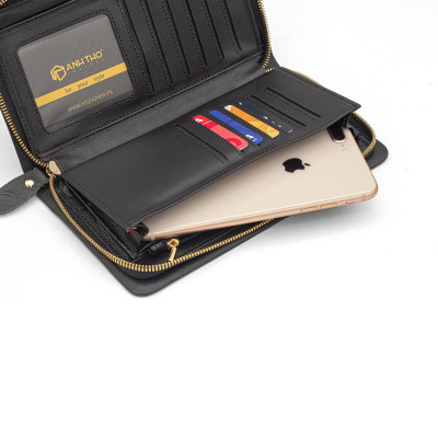 Ví cầm tay KURO- 1 dây kéo | Anh Tho leather