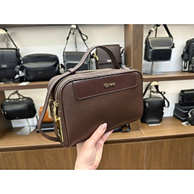 Clutch Ví Cầm Tay Túi Xách Nam GENCE RB15 Chất Liệu Da Bò Khóa Vân Tay Cao Cấp Màu Nâu