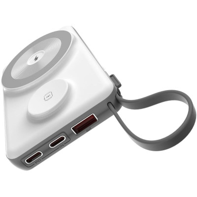 Pin dự phòng Choetech B695 Mag.safe 3 in 1 Công Suất 22.5W tích hợp thêm dây cáp sạc Light.ning và Type C (Hàng chính hãng)