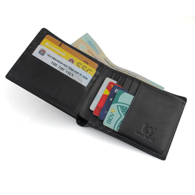 Ví Da Nam, Bóp Da Nam Kim Bảo H28 Da Bò Màu Đen, Nâu, Bò