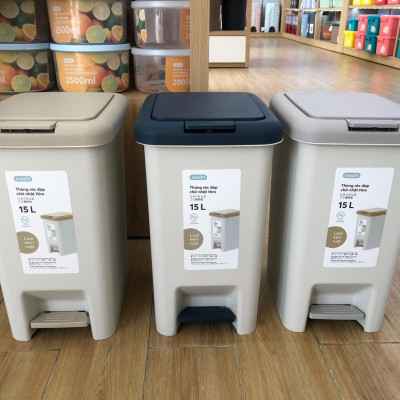 Thùng Rác Đạp Chữ Nhật Hiro 10L-15L-20L-30L