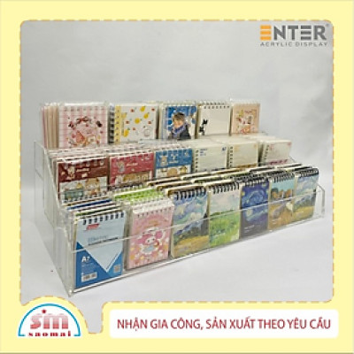 Kệ trưng bày sổ mica Enter TBNS12 3 tầng 600x300x185mm