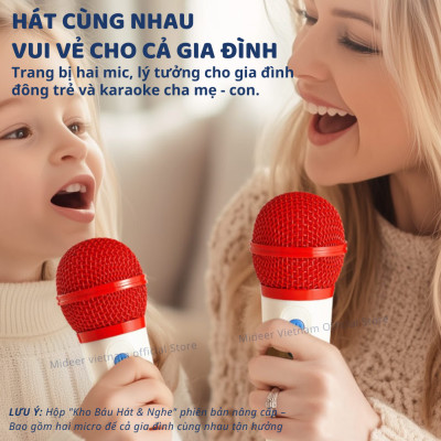 Loa karaoke mini bluetooth kèm mic cho bé Mideer versatile singalone microphone - Hàng chính hãng