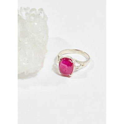Nhẫn bạc đá Ruby oval ni18 mệnh hỏa , thổ - Ngọc Quý Gemstones