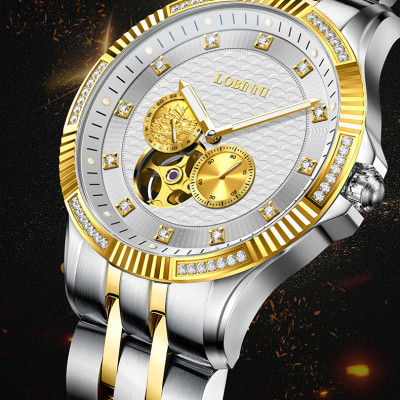 Đồng hồ nam chính hãng LOBINNI L19006-2 Kính sapphire,chống xước,Chống nước,BH 24 tháng,Máy cơ (Automatic) ,dây da xịn