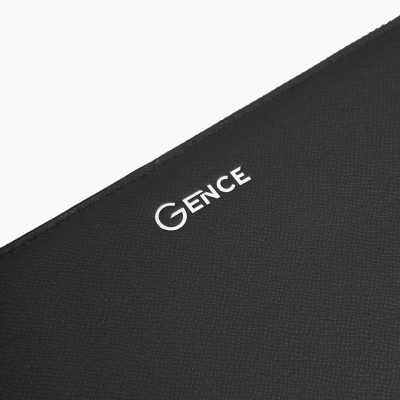 Ví Cầm Tay Nam Gence 2 Khoá Da Bò Taiga HT21 Màu Đen