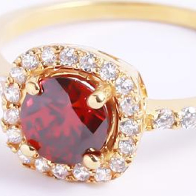 Nhẫn bạc đẹp cho nữ đính đá Cz đỏ cao cấp tphcm Gix Jewel N14