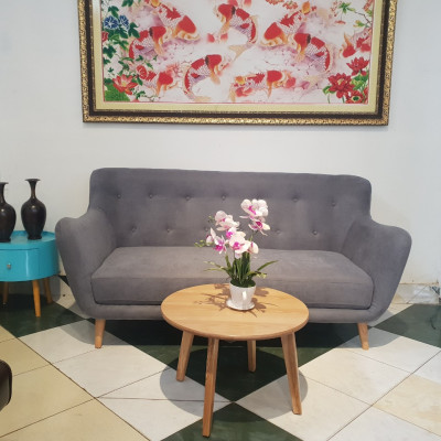 Ghế Sofa Vải Nỉ Xám Nhạt _ 3 Chổ Ngồi _ Size 1800