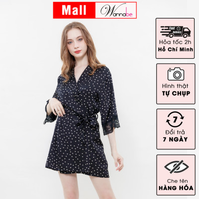 Áo choàng ngủ lụa latin WANNABE KIS90 áo khoác kimono cao cấp chiếc áo choàng quyền lực ẩn chứa nét gợi cảm tiềm ẩn bên trong áo