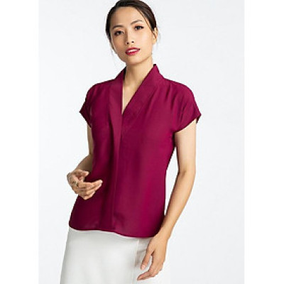 Áo Kiểu Công Sở Đẹp Thời trang thiết kế Hity TOP109 (Đỏ Auburn)