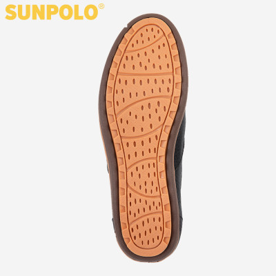 Giày Mọi Nam Da Bò SUNPOLO SUMU01 - Đen