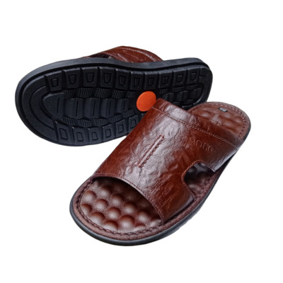 DÉP QUAI NGANG CHẤT LIỆU DA BÒ VATIS V1919