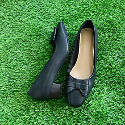 Giày Cao Gót Nơ 3P PABNO PN12038 – Mũi vuông | Sang Trọng | Dễ Đi