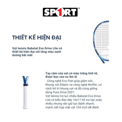 Vợt Tennis Sport1 Babolat 101432 Evo Drive live Unstrung