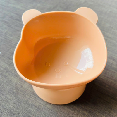 BÁT ĂN CHỐNG GÙ HÌNH GẤU DỄ THƯƠNG CHÂN CAO BẰNG NHỰA CHO THÚ CƯNG CHÓ MÈO