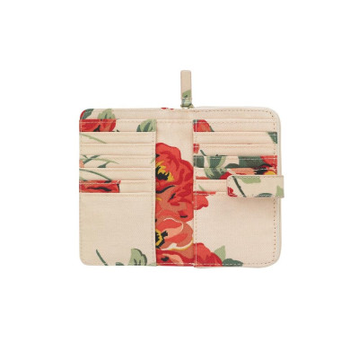 Cath Kidston - Ví nữ gập/Folded Zip Wallet - Archive Rose - Peach/Red